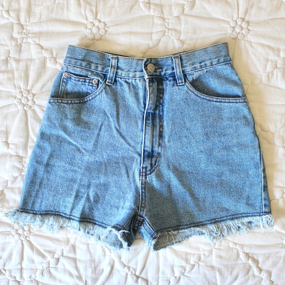 Vintage Distressed High Waisted Denim Shorts